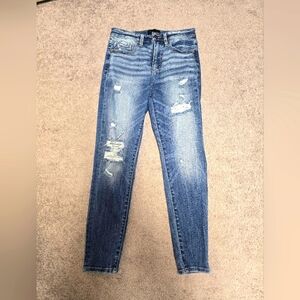 Distressed Blue Jeans
